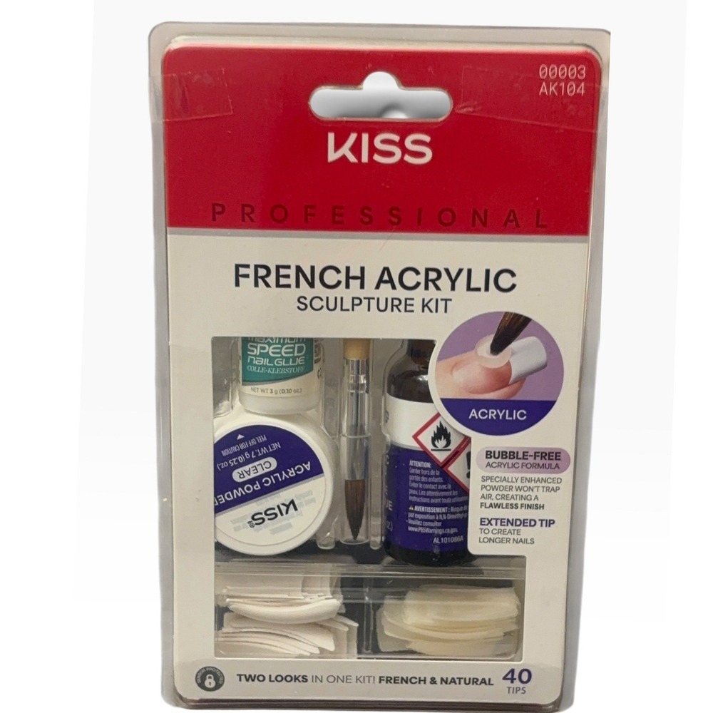 KISS Professional French Acrylic Sculpture Kit 40 Tips AK104 New